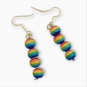 Hand Crafted Rainbow Pride Dangle Earrings